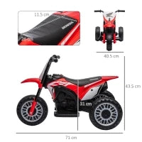 Moto Elettrica per Bambini con Licenza Honda CRF450RL a 3 Ruote, Età 18-36 Mesi, Rosso
