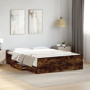 Giroletto con Cassetti Rovere Fumo 140x190 cm Legno Multistratocod mxl 91768