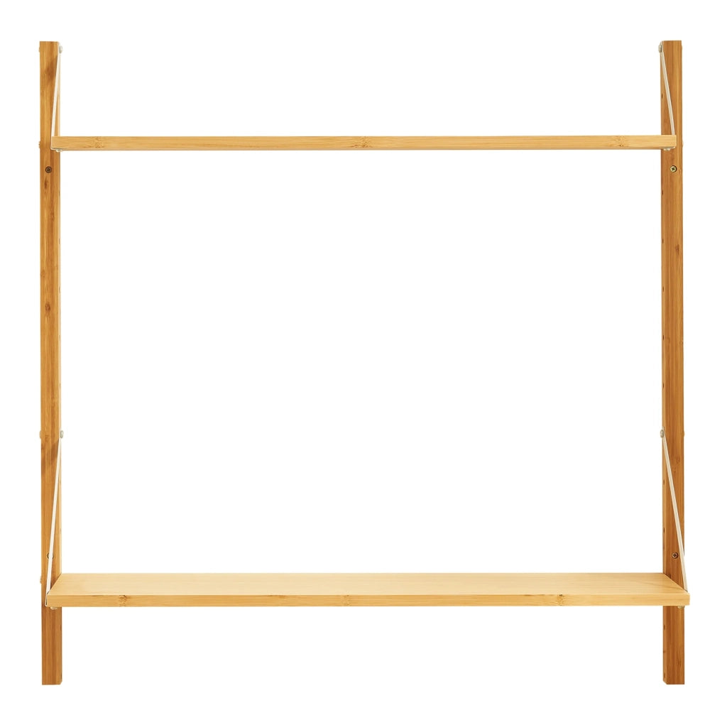 Scaffale dal design senza tempo per soggiorno o camera da letto mobiletto portaoggetti da parete 85 x 85 x 25 cm bambù naturale 03_0011298