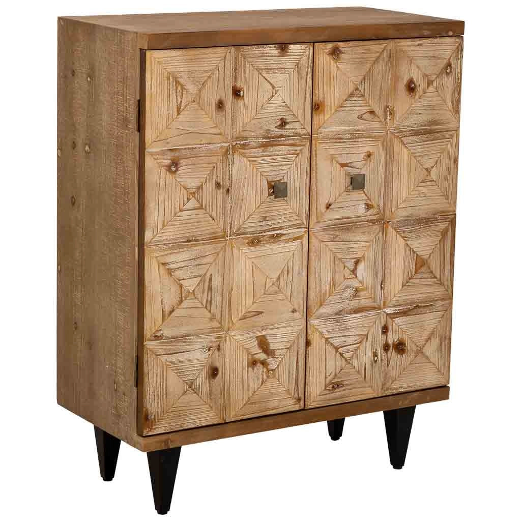 Mobile da ingresso in legno con 2 ante marroni 74x38x96h cm