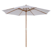Parasole in legno bambù 300 cm per giardino balcone e esterni colore bianco crema struttura naturale resistente