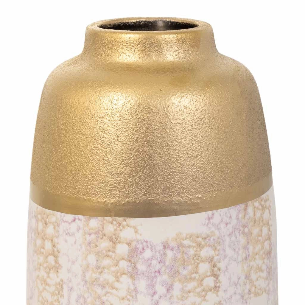 Vaso in ceramica dorata 15,5x15,5x28h