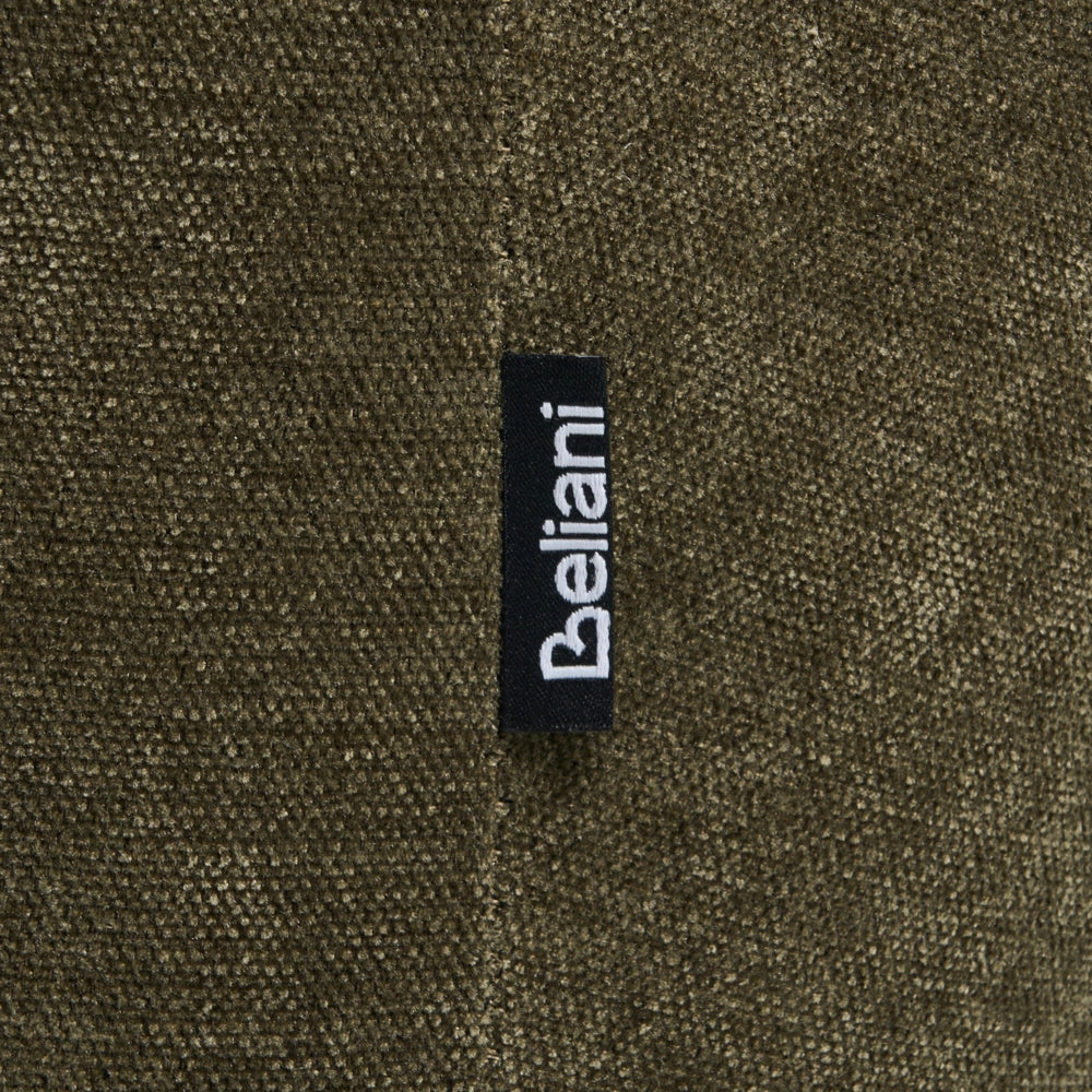Set di 2 sedie da pranzo girevoli in tessuto verde scuro con braccioli e schienale, gambe in metallo beige, stile retrò-contemporaneo