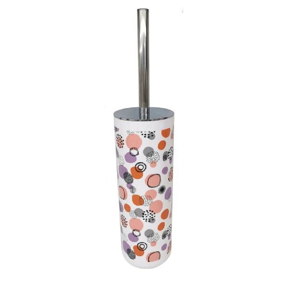 Trade Shop - Portascopino A Cilindro 9.1x26.8cm Scopino Bagno Wc Toilette Sfere Astratte 87085 -