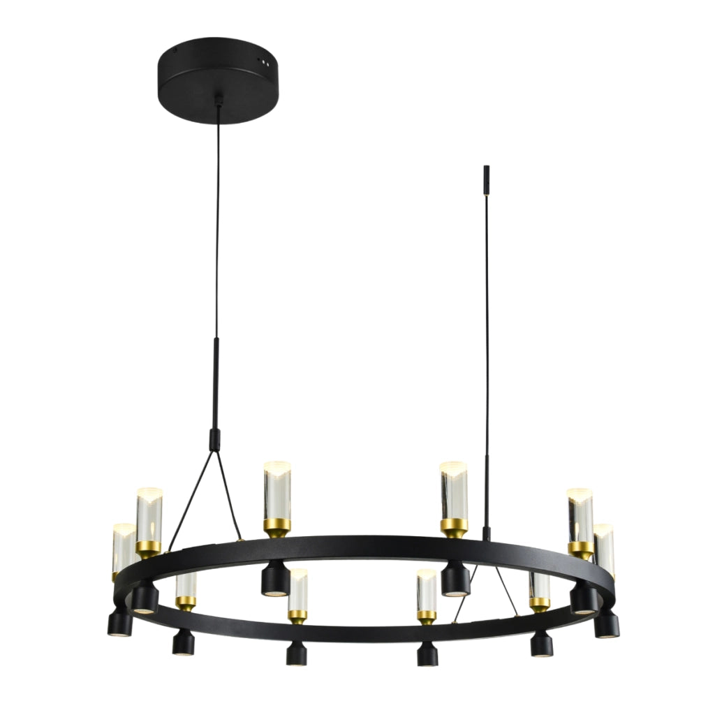 Lampadario Almelo a candeliere nero/oro LED 49W Italux