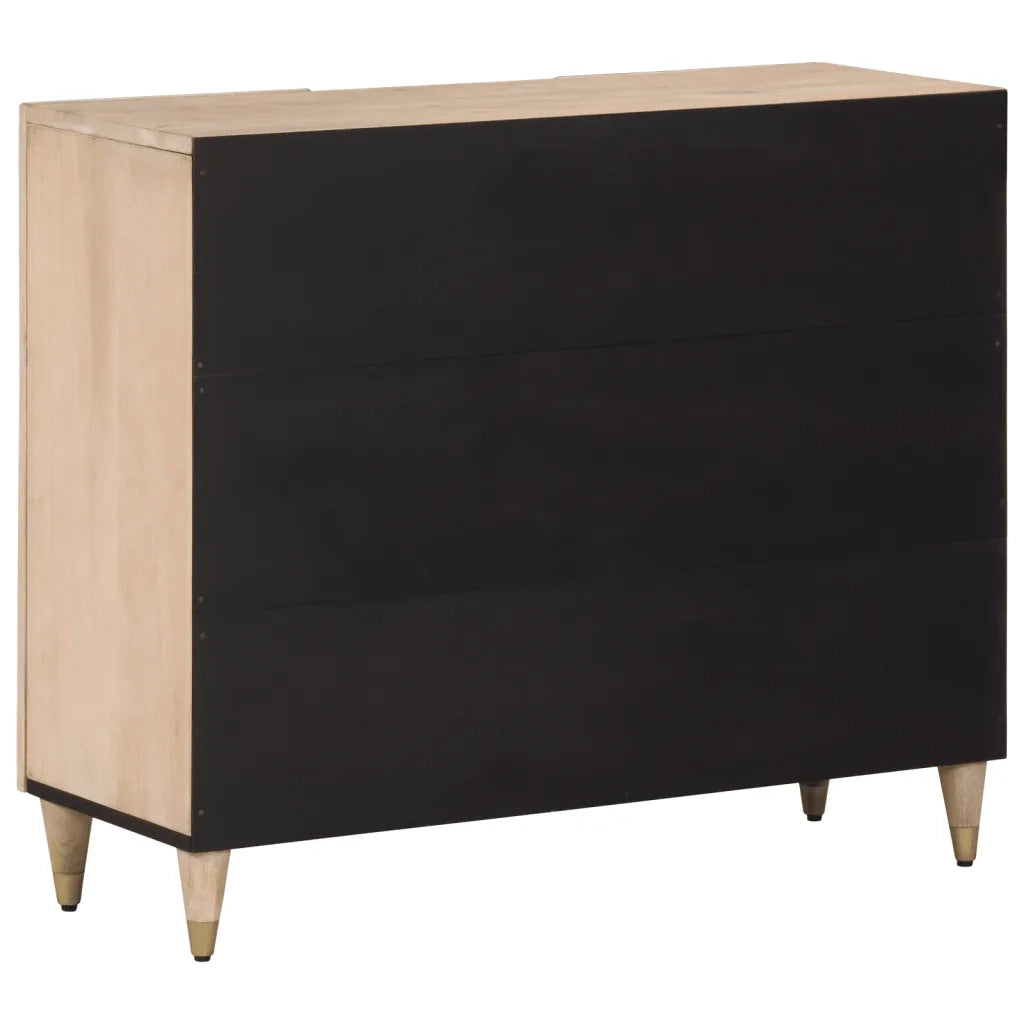 Credenza-Buffet-Armadio da cucina 90x33x75 cm in Legno Massello di Mango 594588