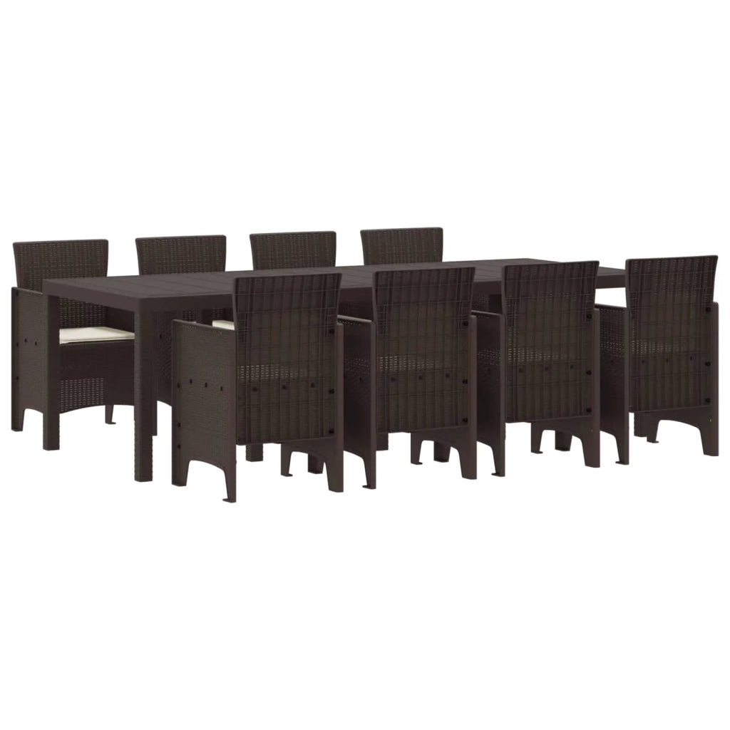 Set da Pranzo per Giardino 9 pcs Marrone Polipropilene 3378741