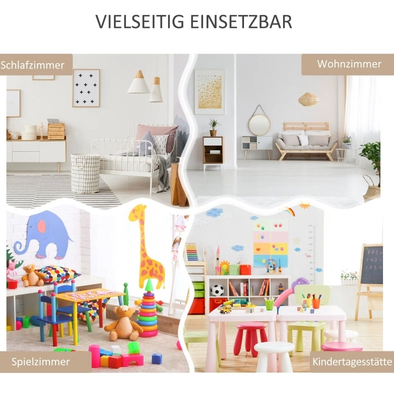 Libreria per bambini bianca con cassetto e ripiani, 60x29,9x90 cm
