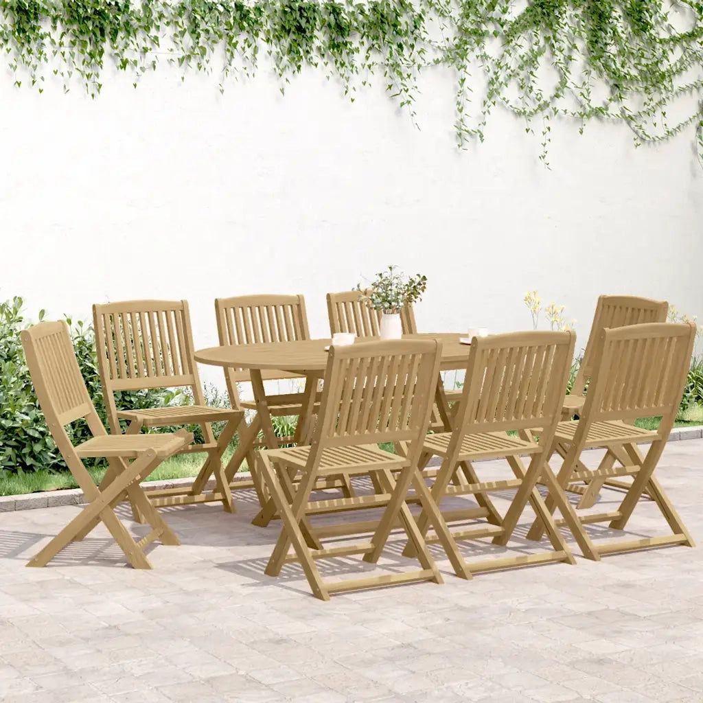 vidaXL Sedie da Giardino Pieghevoli 8 pz Legno Massello di Acacia