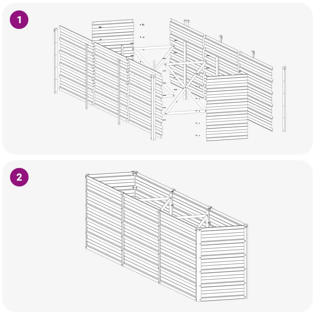 Letto rialzato da giardino Naturale 240 x 40 x 55 cm 8006252