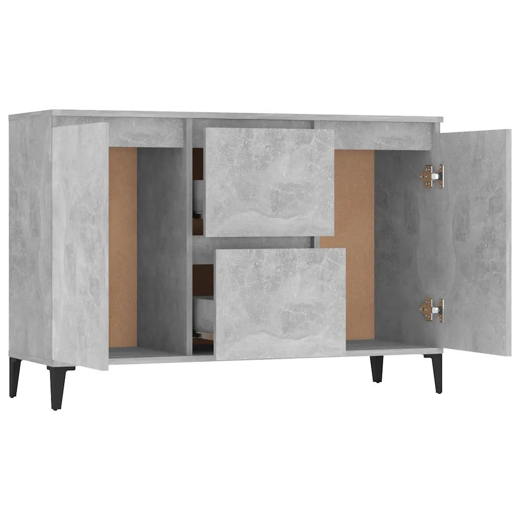 Credenza Grigio Cemento 102x35x70 cm in Legno Multistrato 806116