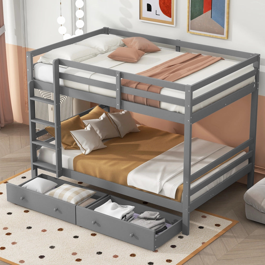 Letto a castello funzione contenitore pino grigio 140x200 cm