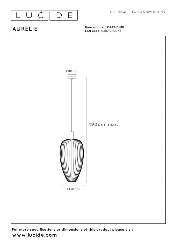 Lampada a sospensione AURELIE 1xGU10 oro nero Lucide