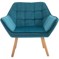 Poltrona Imbottita 79x69,5x72,5 cm in Tessuto  Petrolio