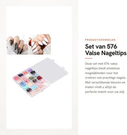 Set di punte per unghie 576 pezzi - Articoli per unghie in plastica - Copertura completa - Colore puro - Articoli per unghie moderni - Per unghie da fai da te