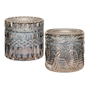 Set di 2 Vasi Decorativi Jars, Blu, Vetro, 9x9x8,5 cm