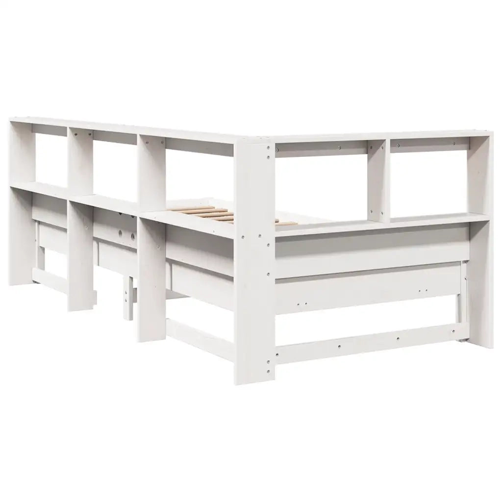 Letto con Libreria senza Materasso-Struttura Letto con contenitore 75x190 cm in Legno Pino 344472