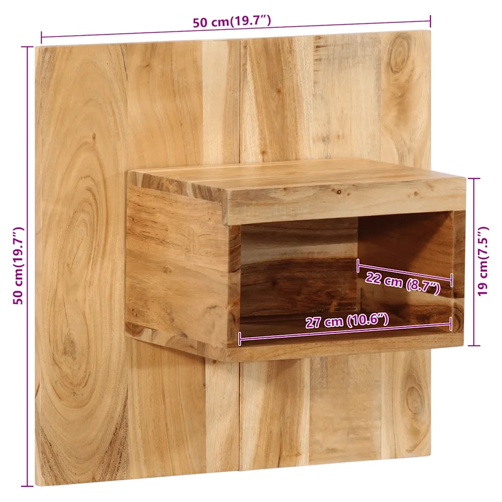 Comodino | Armadio da Notte | Mobiletto da notte 50x27x50 cm in Legno Massello di Acacia