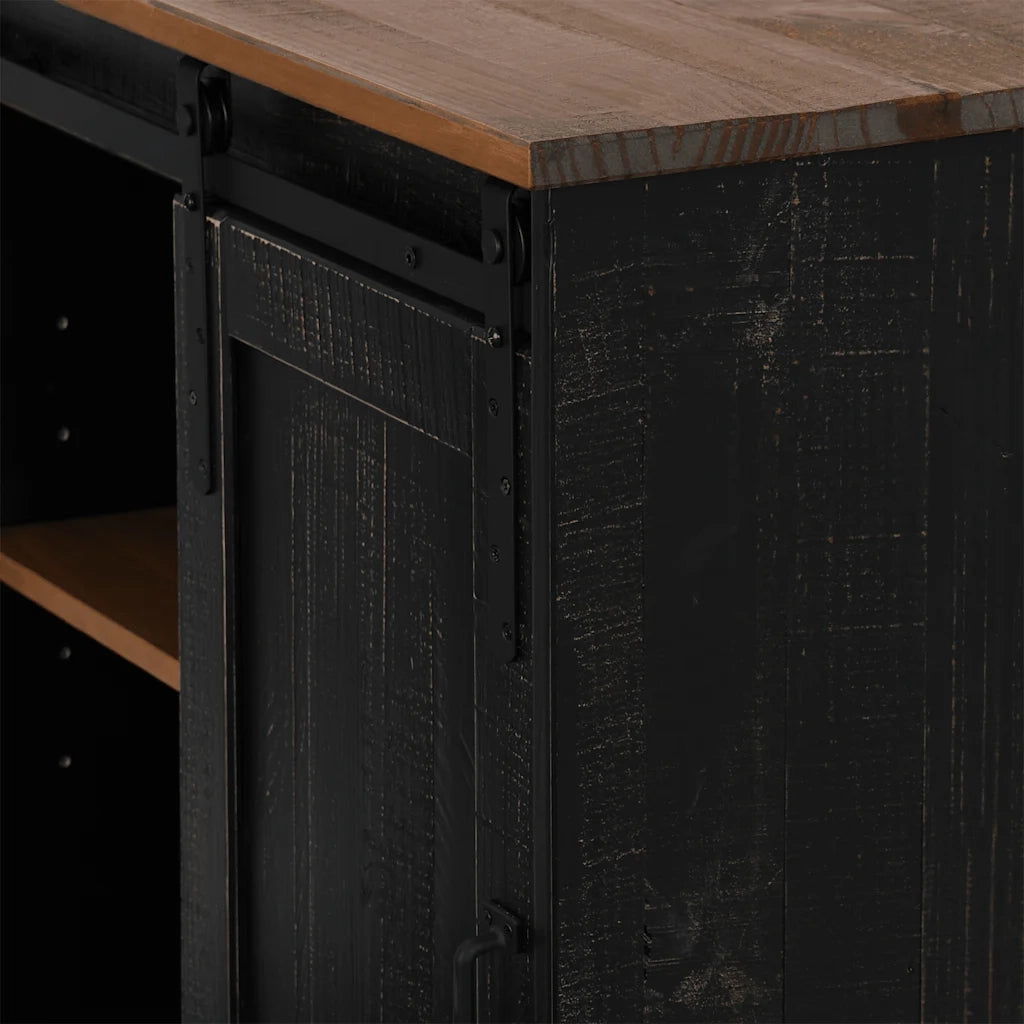 Credenza | Madia | Buffet da pranzo | Armadio da pranzo HALDEN con Anta Scorrevole 80x40x80 cm Legno Massello