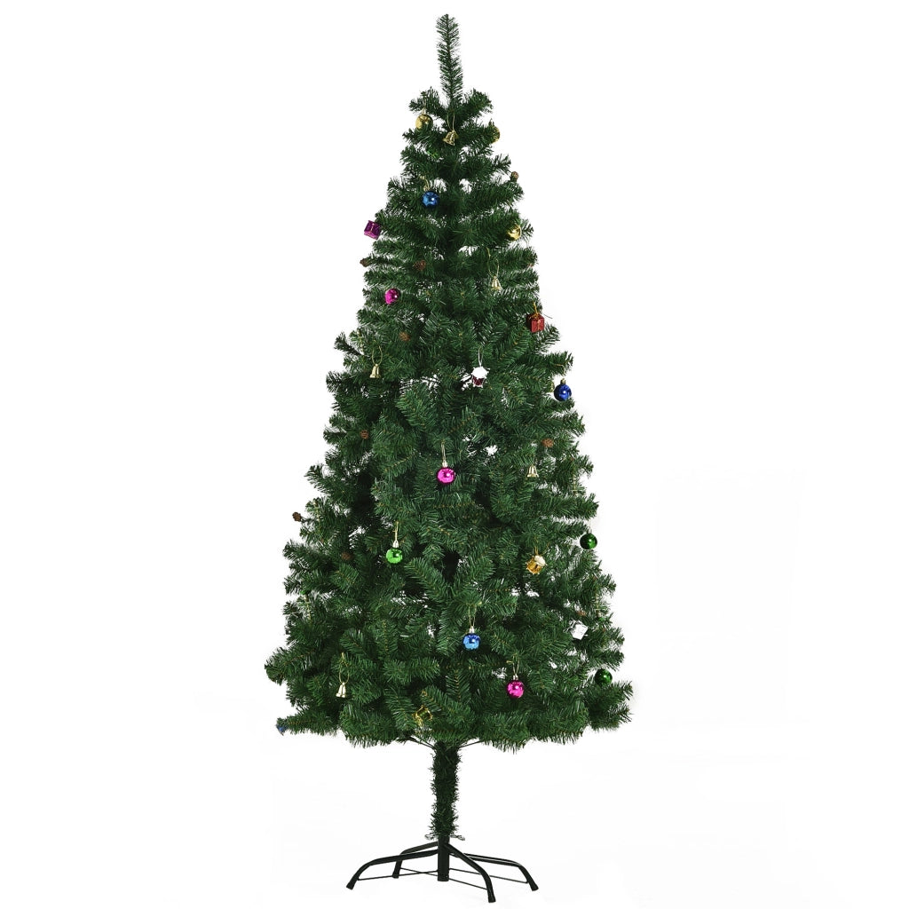 Albero di Natale Artificiale 180 cm Verde ¨C zephmum ¨C con 624 Rami e Decorazioni