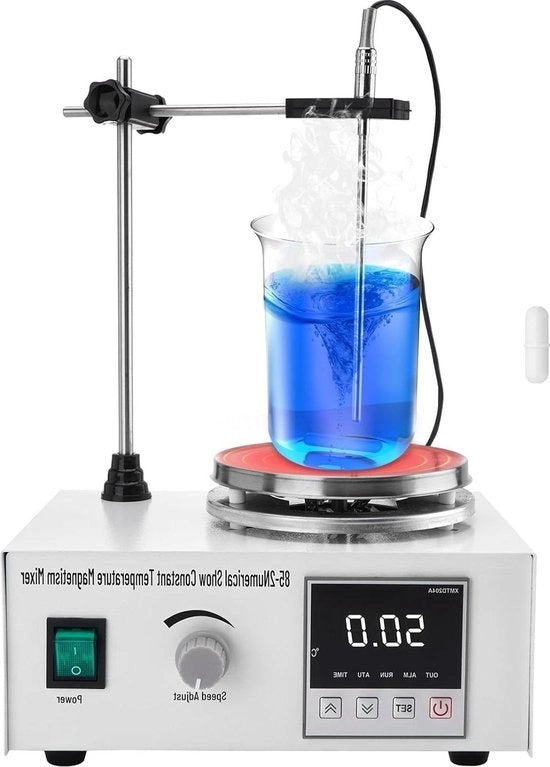 Magnetorilucente con piastra di riscaldamento 2400 giri/min 99 °C 1 litro digital rotore laboratorio con sensore di temperatura asta di magnetorilucente - piastra di riscaldamento - alta precisione
