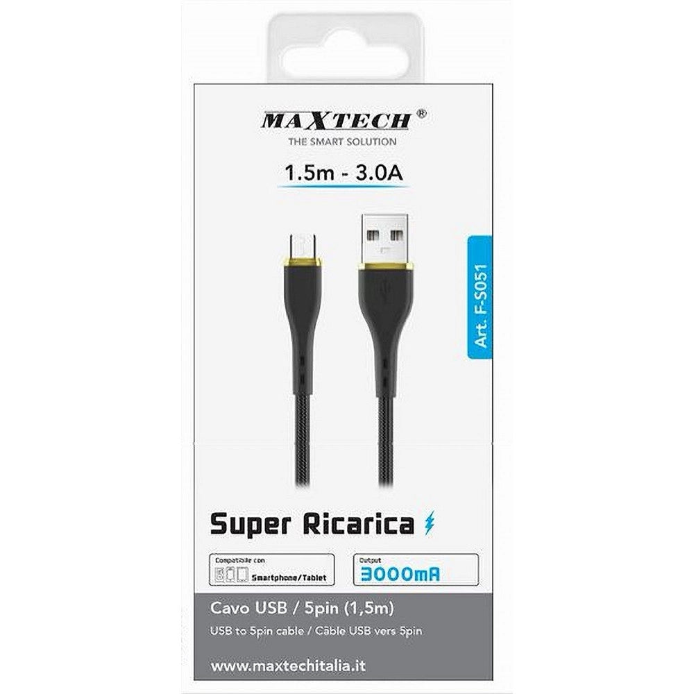 Trade Shop - Cavo Usb/micro Usb Trasferimento Dati Super Ricarica 1.5 Mt 3a Smartphone F-s051 -