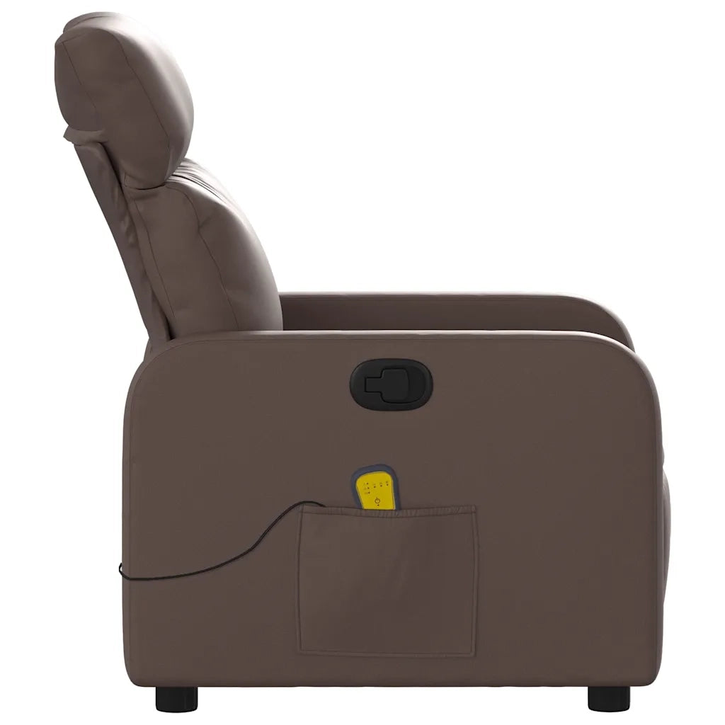 Poltrona Massaggiante Reclinabile marrone in Similpelle 374192