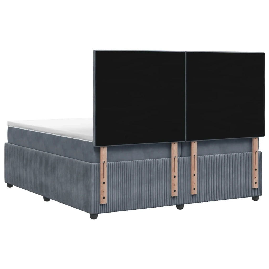 Letto box spring con materasso Grigio Scuro 200 x 200 cm 3454668