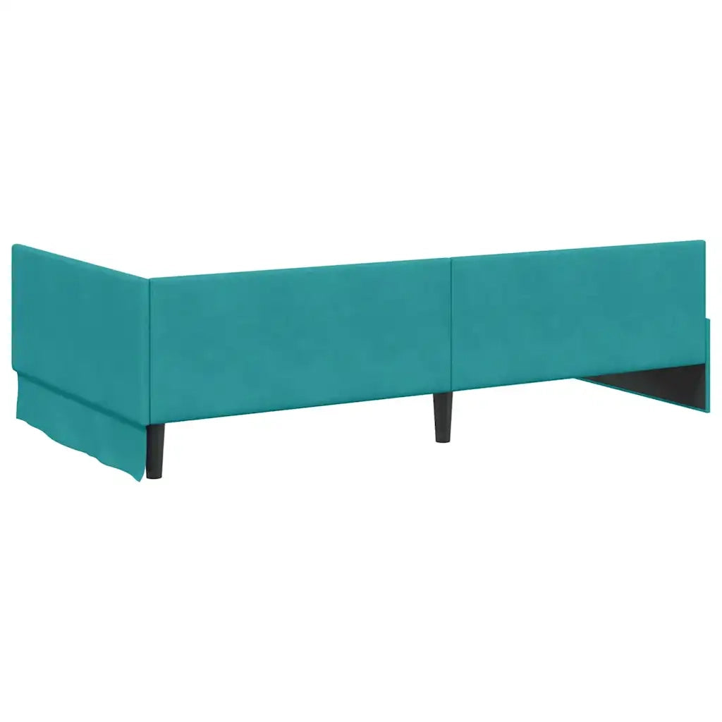Cornice del letto ad angolo Turchese 80 cm x 200 cm Velluto 42016069