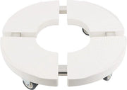 Rollatore per piante diametro 40-50 cm capacità 150 kg - sostegno per piante con ruote - rotolatore per fiori - regolabile in diametro - piattaforma rotante - per giardino - vaso per fiori - bianco