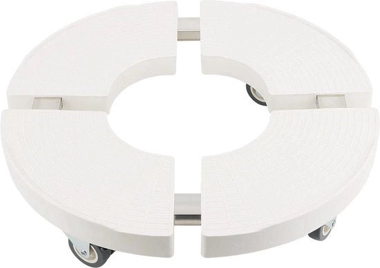 Rollatore per piante diametro 40-50 cm capacità 150 kg - sostegno per piante con ruote - rotolatore per fiori - regolabile in diametro - piattaforma rotante - per giardino - vaso per fiori - bianco