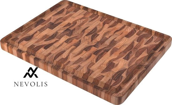 Snodo di taglio in teak massiccio 45 x 34 x 3 cm con maniglia.