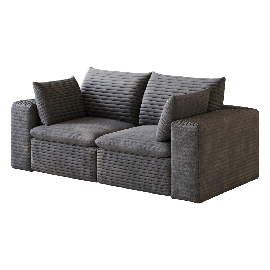 Divano Cloud 180cm ¨C MINIMAL ¨C Velluto a Coste Grigio Scuro, Imbottito, Senza Montaggio