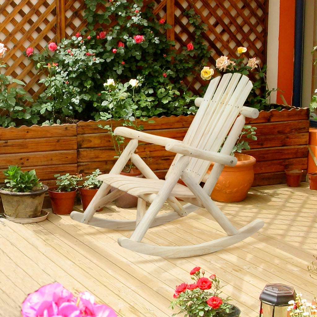 Sedia a Dondolo da Giardino in Legno 66x96x98 cm  Vermont