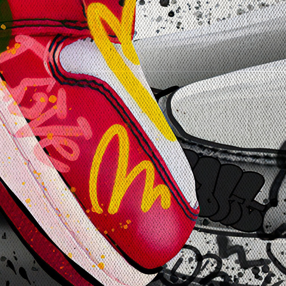 Sneakers -  Quadro Canvas Contemporaneo su telaio in legno Misura: 100x70 cm