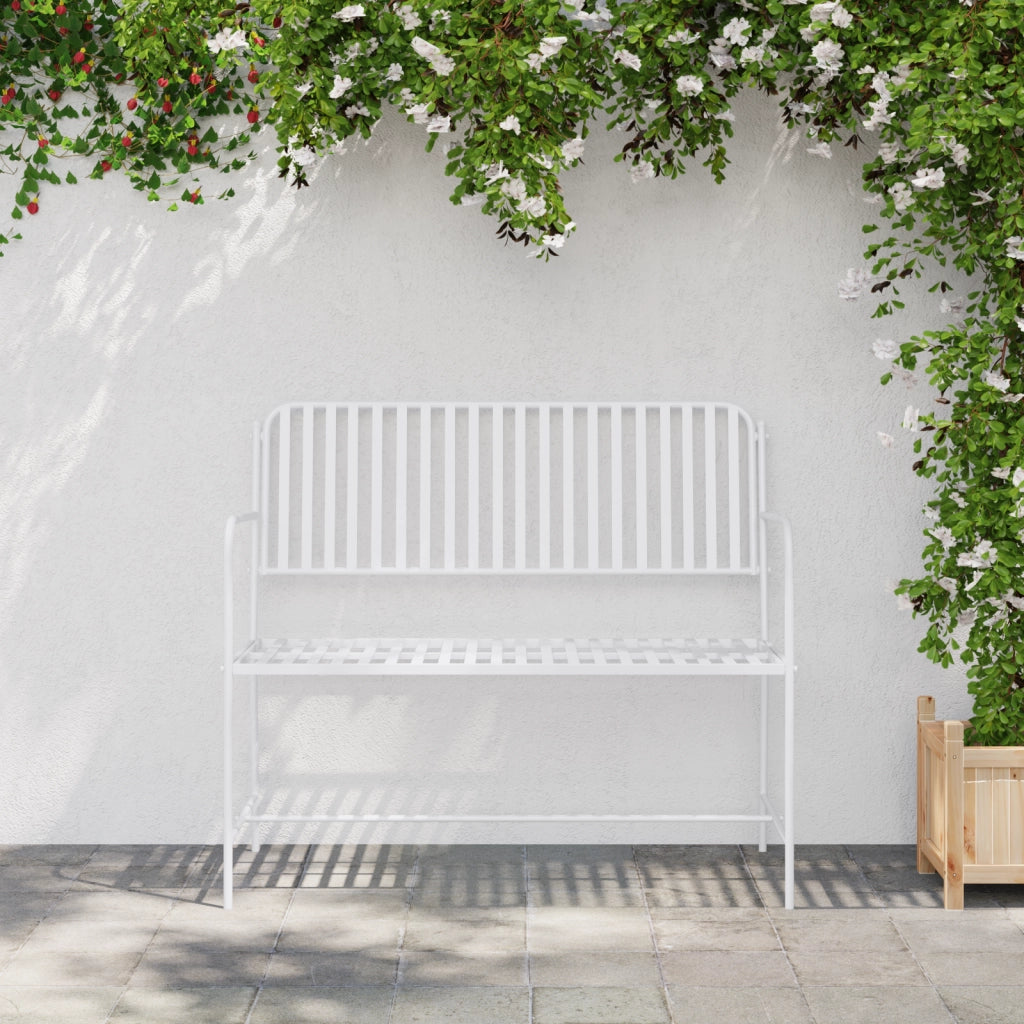 Panchina Bianco Metallo 103.5 x 51.5 x 90 cm Resistente