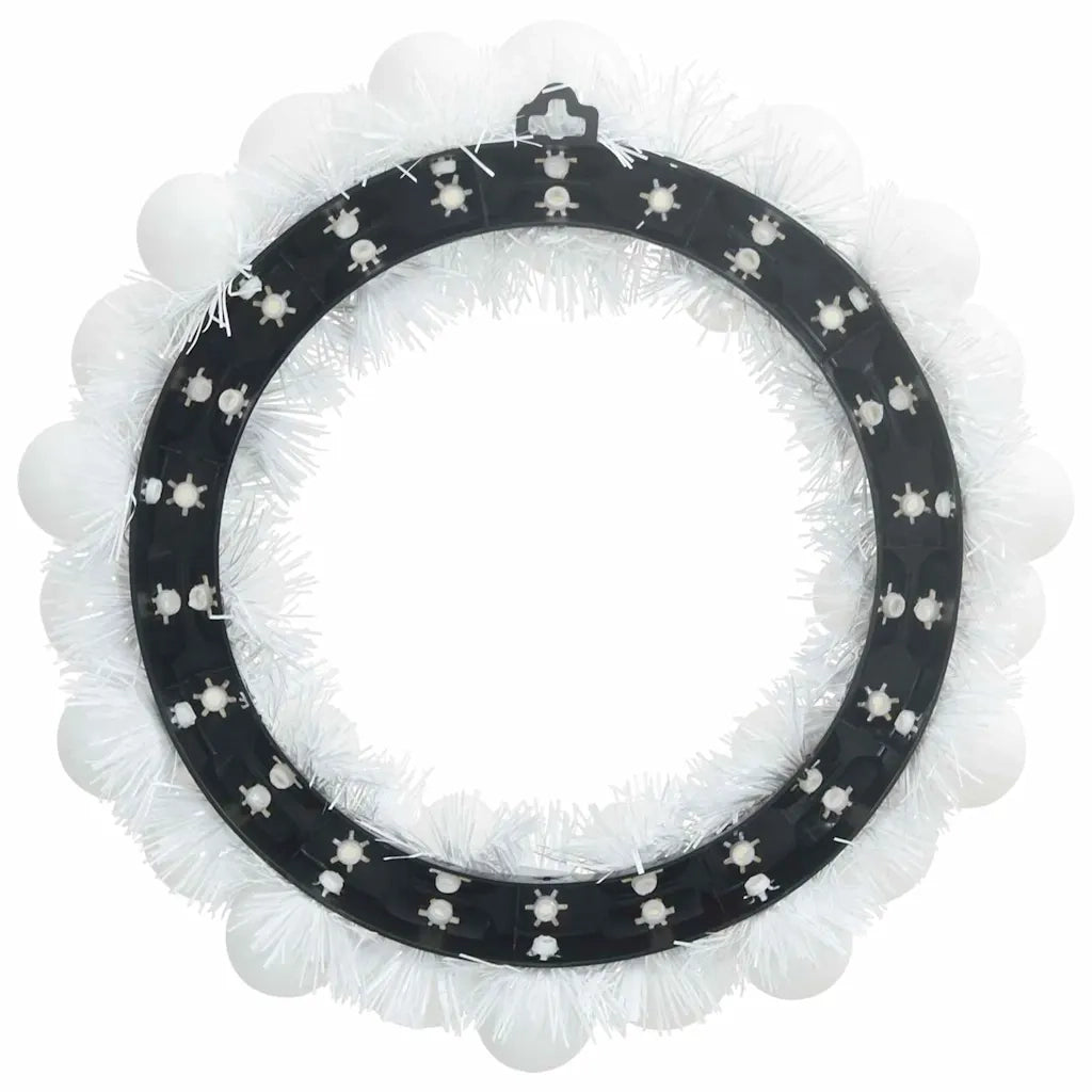 Corone di Palline di Natale 2 pz-Decorazioni natalizie Bianco 33 x 33 x 7 cm