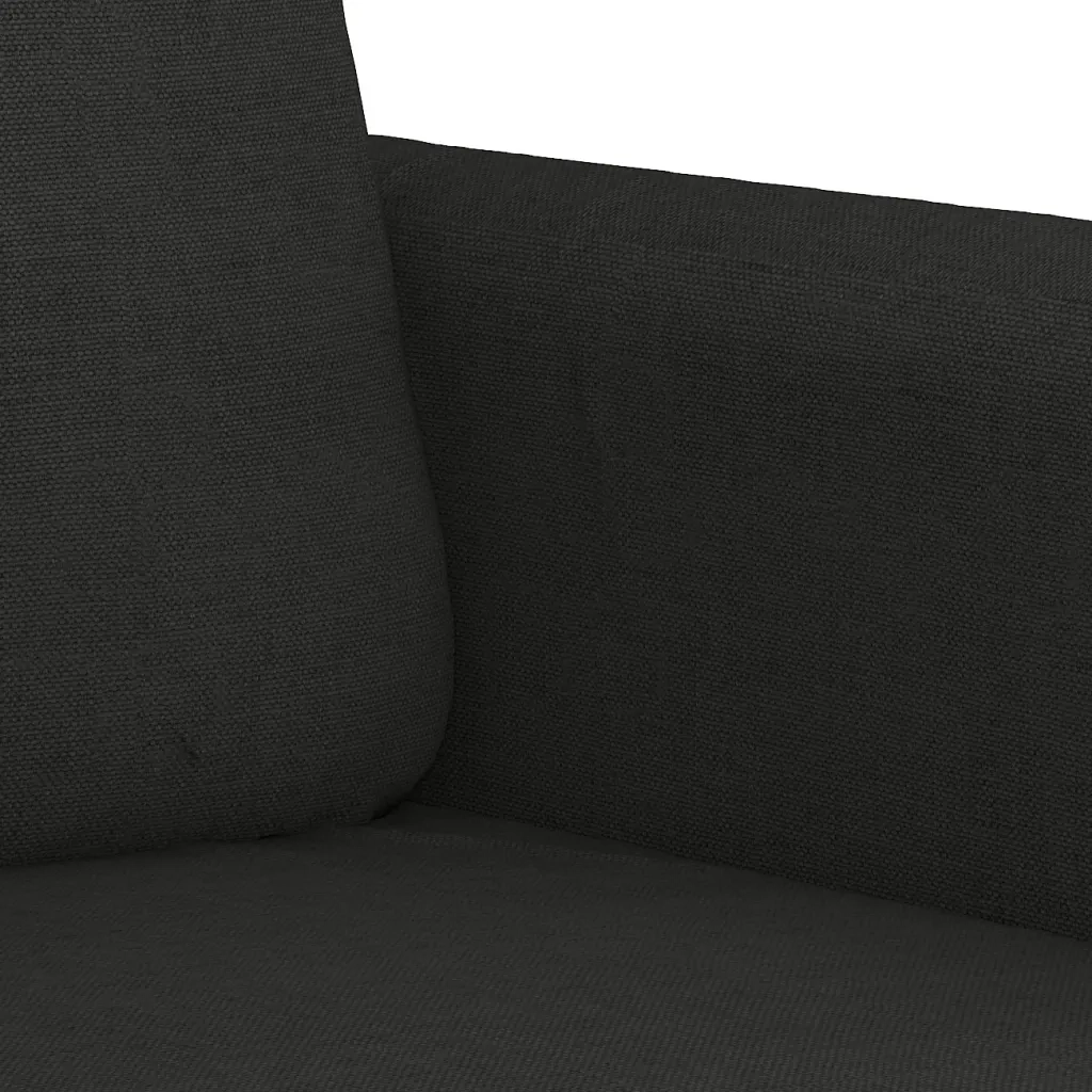 Set Divani 3 pz con Cuscini Nero in Tessuto 3202074