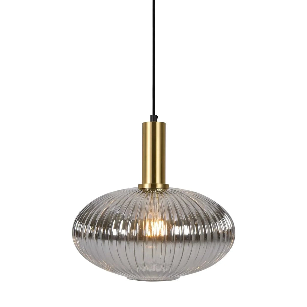 LÚZETE - LÁMPARA DE TECHO 1 LUZ TULIPA FUMÉ SPECCHIATO Ø30 E27 SHELBY