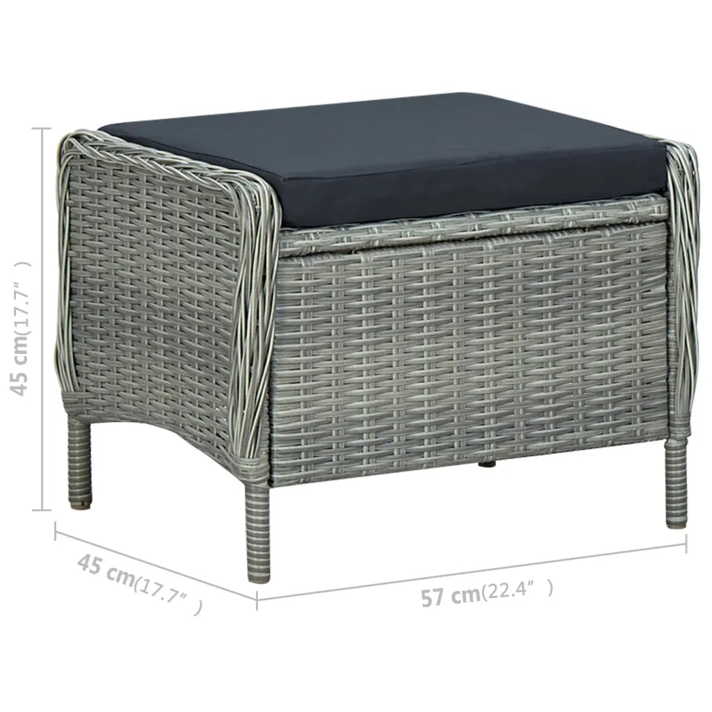 Set Mobili da Pranzo per Giardino 7 pz Grigio Chiaro 3068786