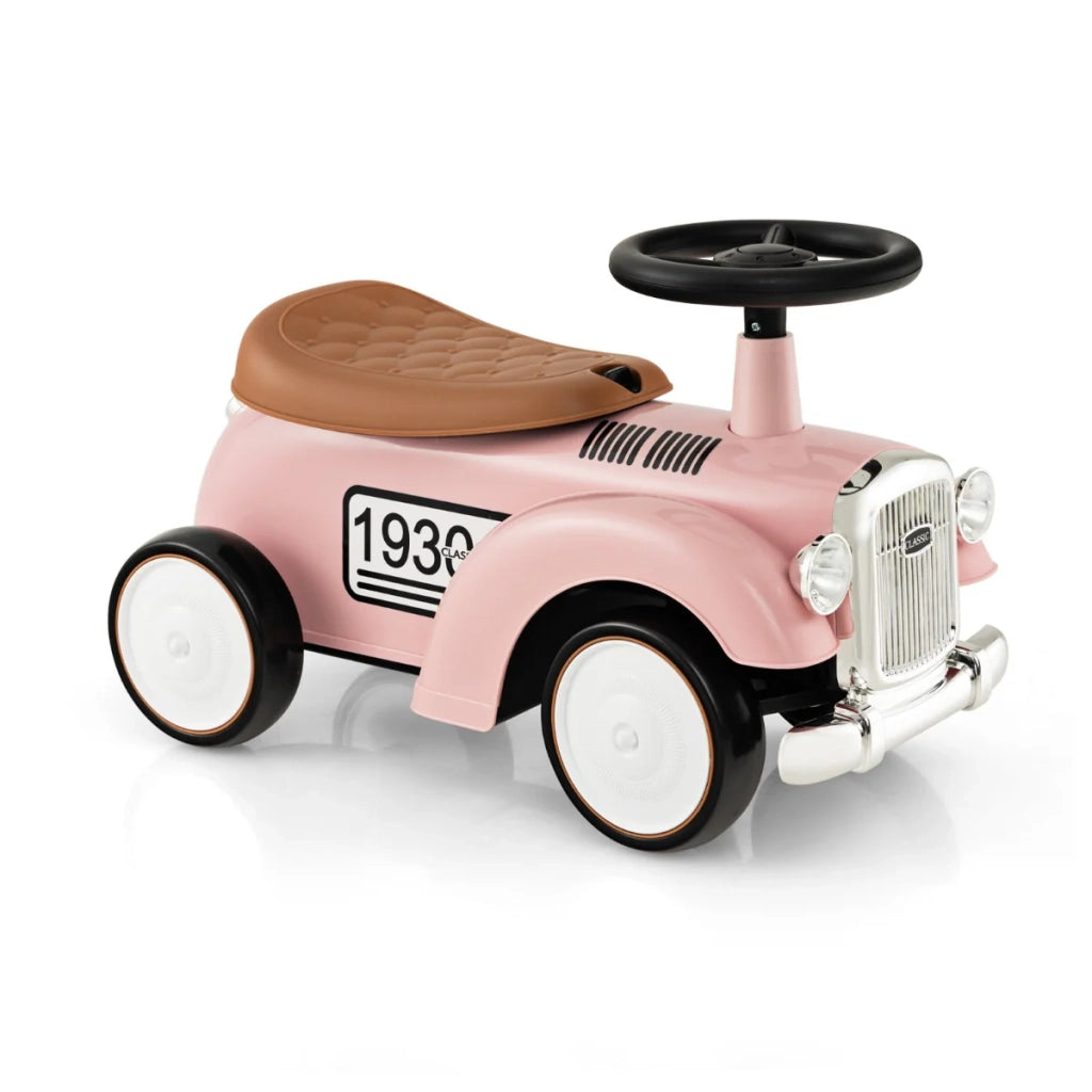 Veicolo giocattolo retrò per bambini 58 x 27 x 34 cm con contenitore sedile ergonomico stile vintage PP rosa 20_0014724