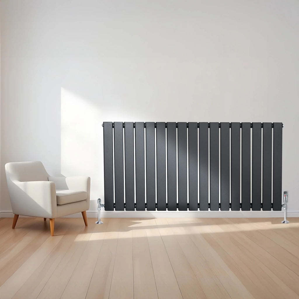 Radiatore Orizzontale Design Piatto Colonna Singola Antracite 600x1190 mm