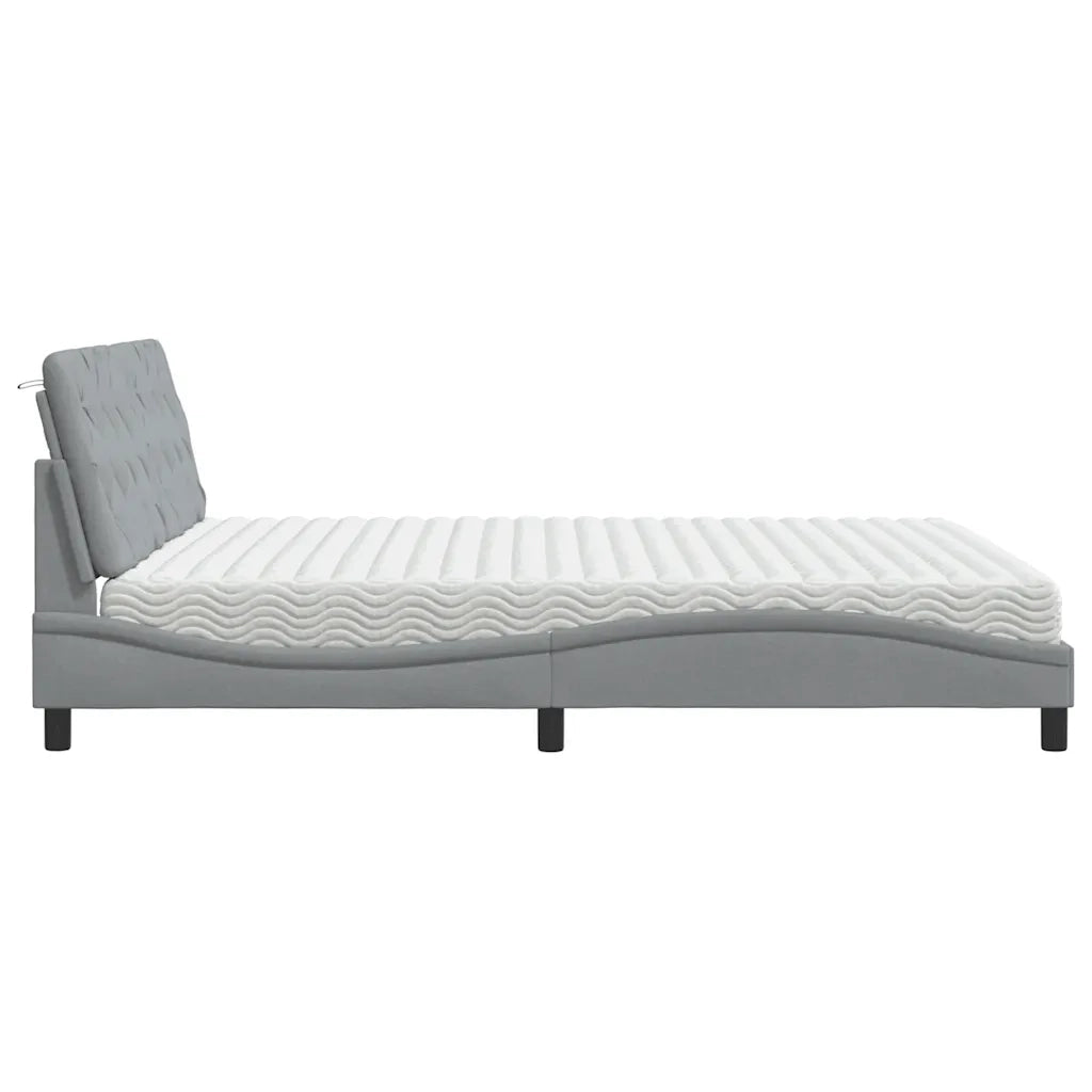Letto con Materasso Grigio Chiaro180x200 cm Tessuto 3310755