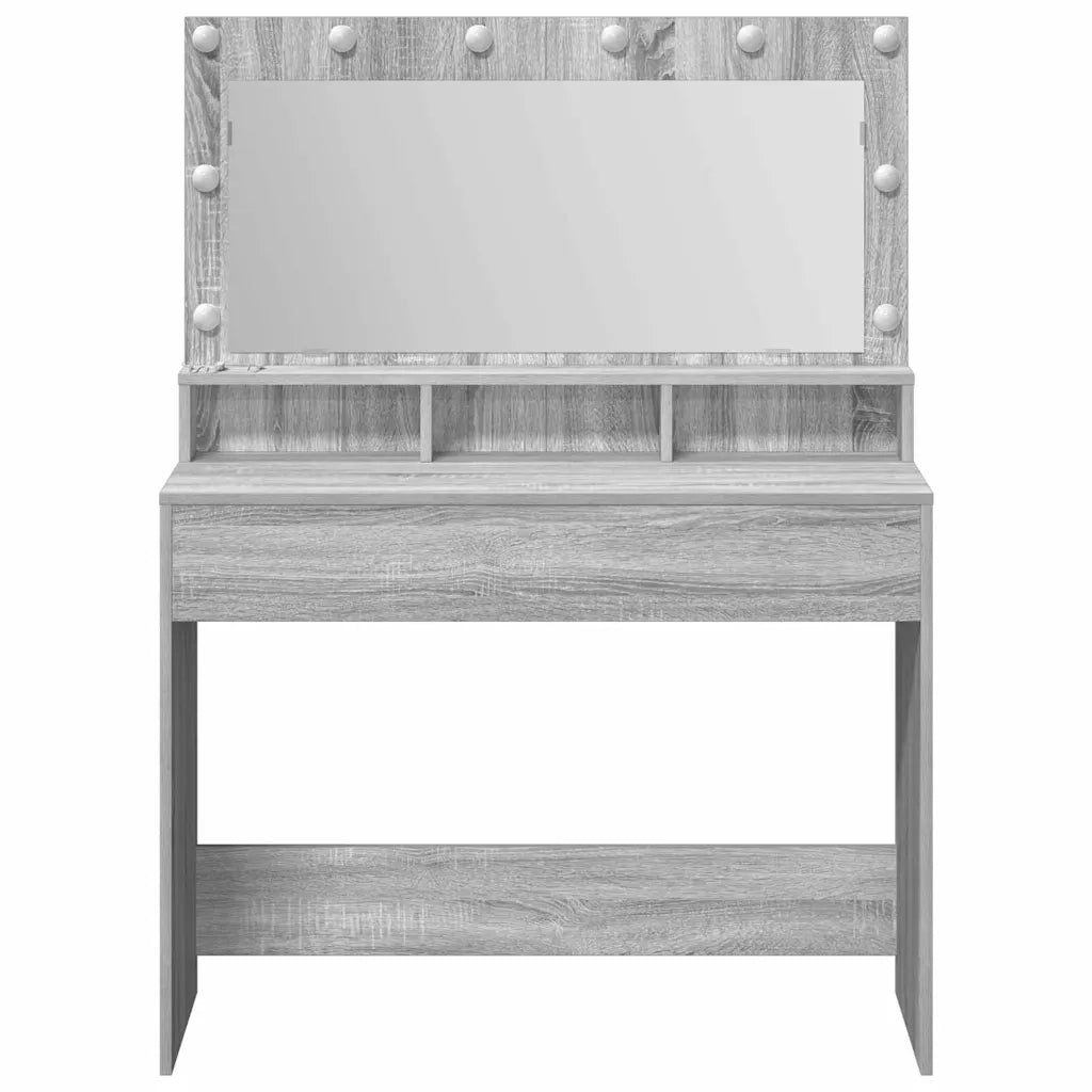 Tavolo da Trucco con specchio Grigio Sonoma 100 x 41 x 135 cm 865105