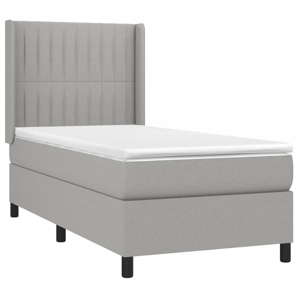 Letto a Molle Materasso e LED Grigio Chiaro 90x190 cm Tessuto 3138437