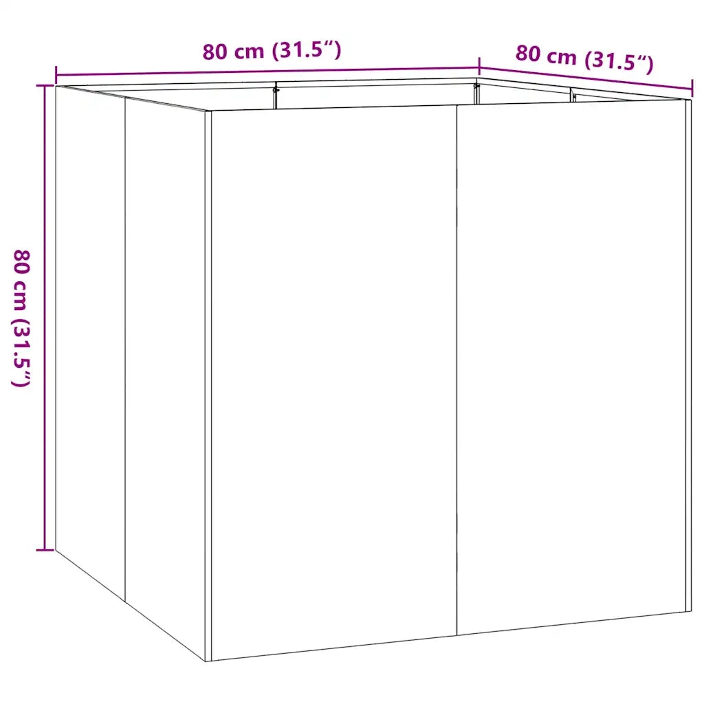 Fioriera Antracite 80x80x80 cm in Acciaio 860782