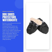 Calzature per cani 4 pezzi - Antiscivolo con zoccoli - Impermeabile - Protezione per le zampe - Materiale di cotone soffice - Cinturino elastico - Calzatura per cani