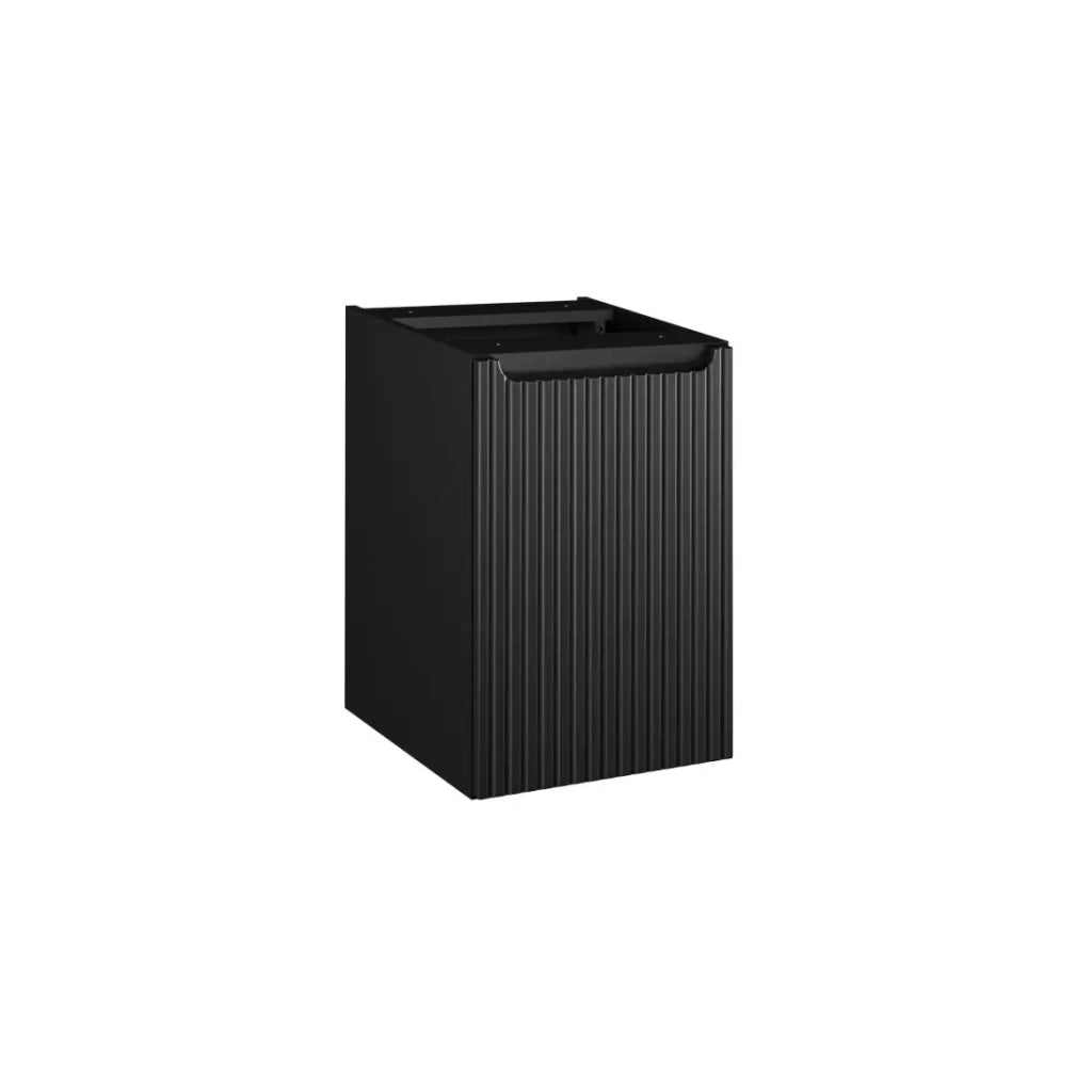 Mobile da bagno VANO - Cesto per la biancheria integrato - Nero opaco - L40 × P39 × H57 cm - Da appendere