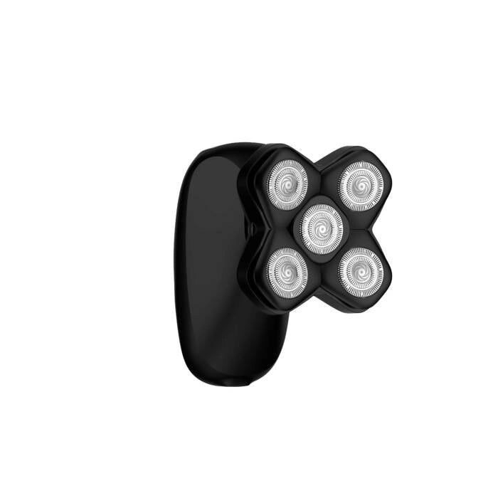 Rasoio elettrico rotante ricaricabile IPX7, 5 testine flottanti e display LED, autonomia 90 min per rasatura testa e barba - Sogo