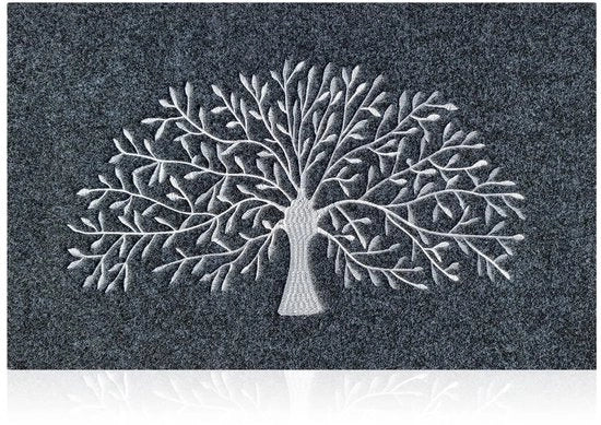 Mat di ingresso con assorbimento superiore per tappeti in casa e all'aperto, resistente e facile da pulire, antiscivolo, per uso interno ed esterno (grigio, 40 x 60 cm)